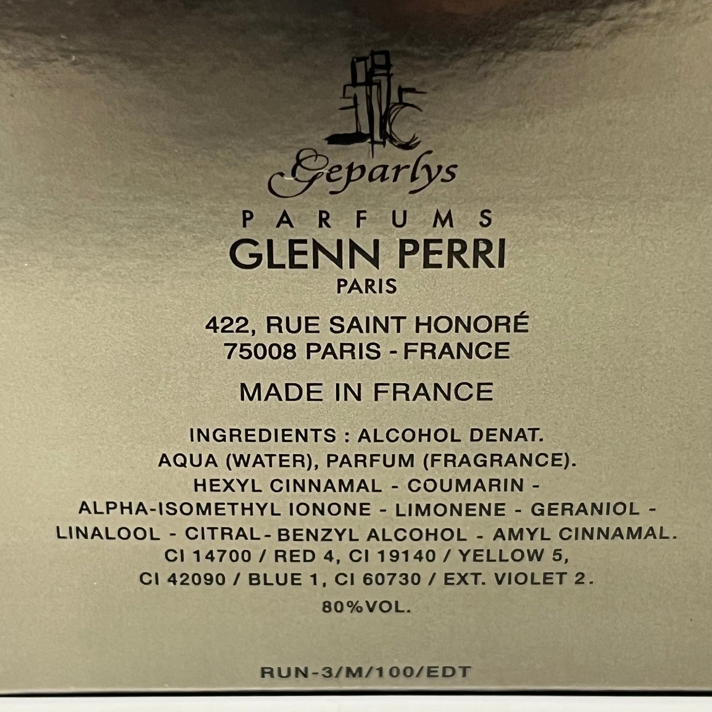 GLENN PERRI Unpredictable Pour Homme For Men 3.4 oz / 100ml (New)