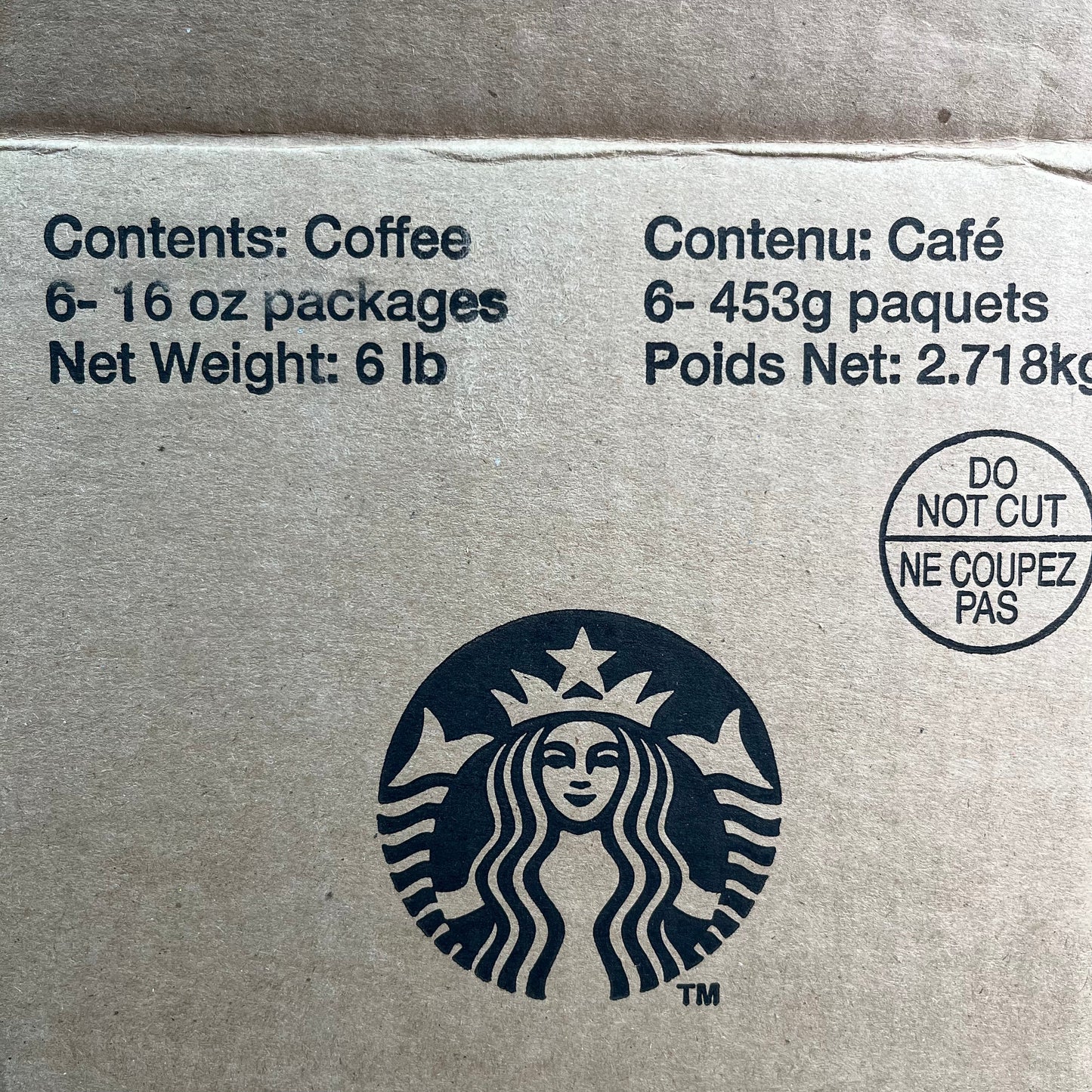 ZA@ STARBUCKS (6 PACK) Espresso Roast Whole Bean Arabica Coffee 16 oz 1LB BB 08/24