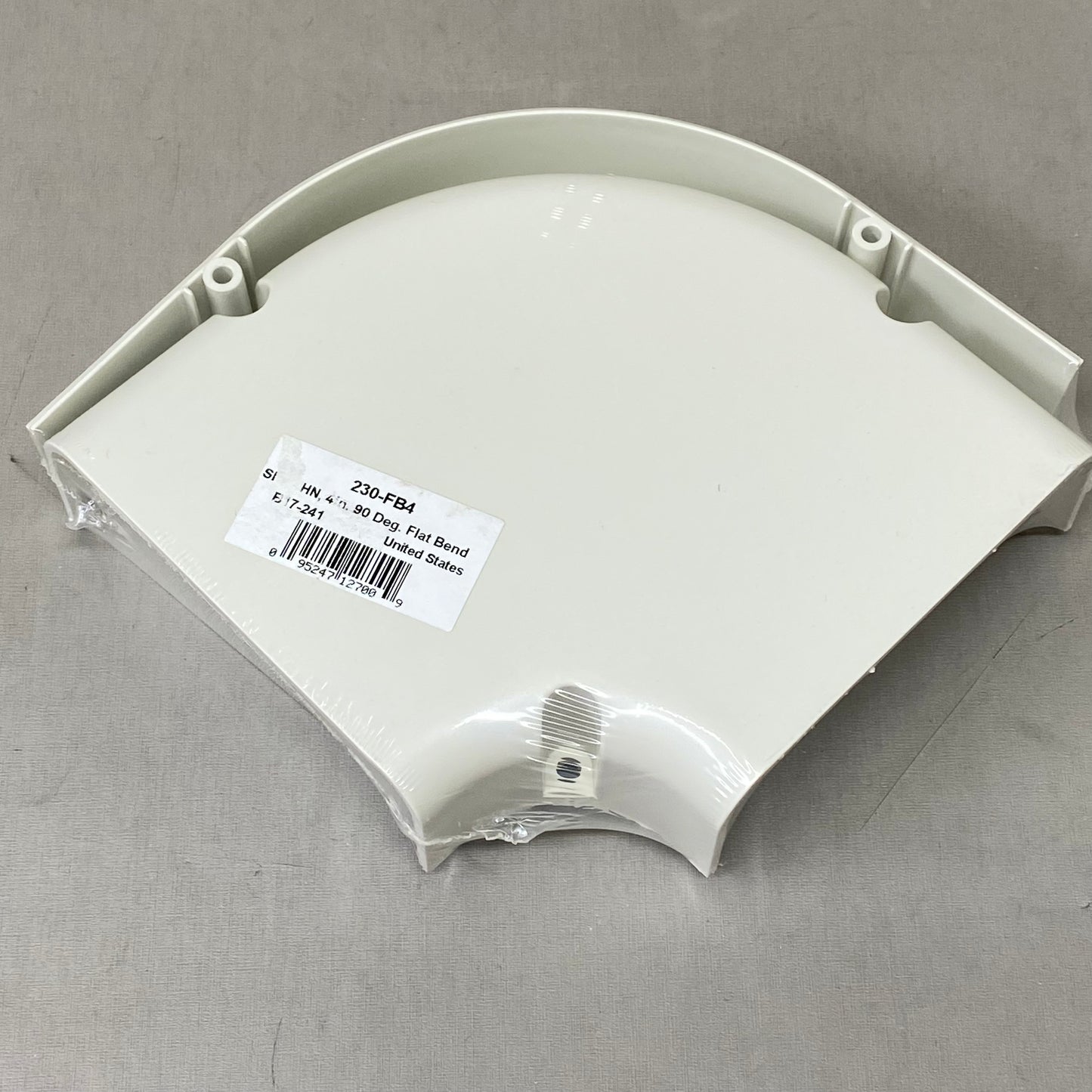 DIVERSTECH 90 Degree Flat Bend SpeediChannel 4"  Creme 230-FB4