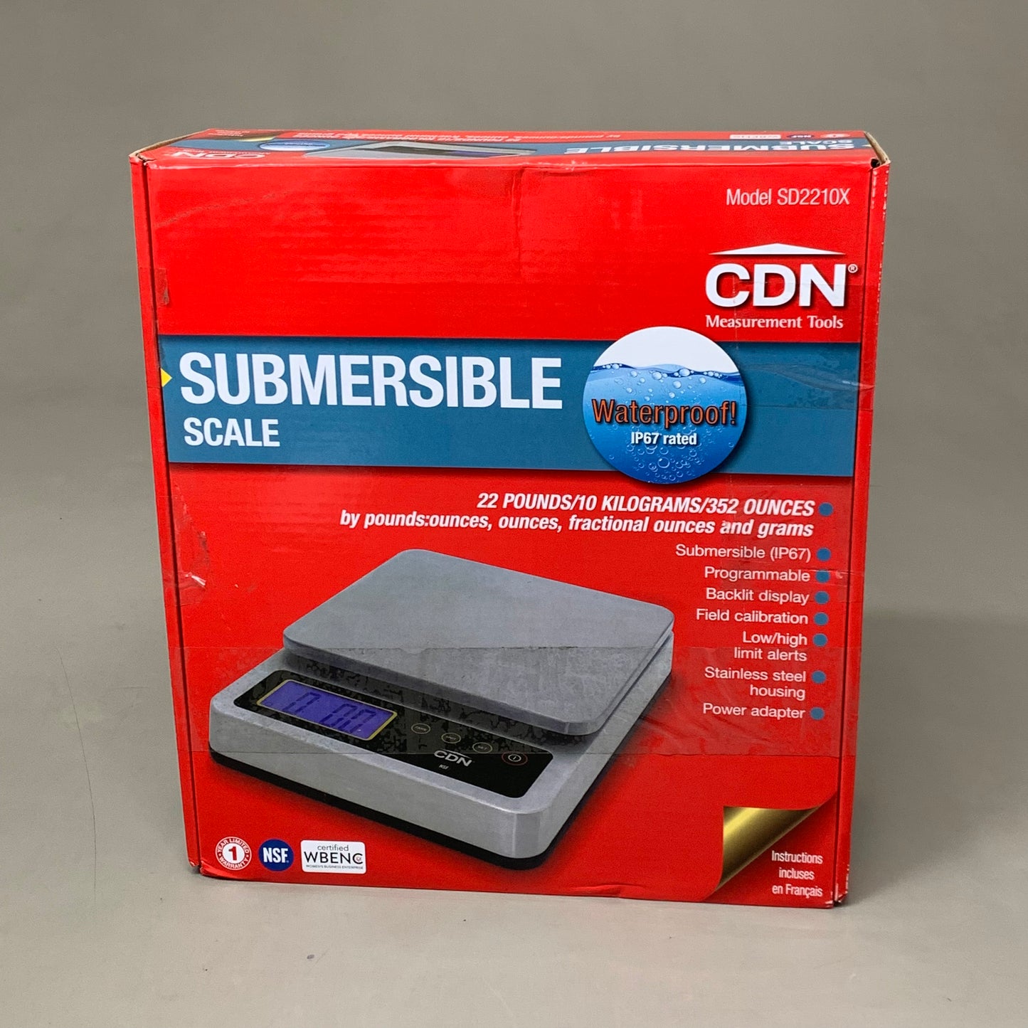 CDN (New!) SD1110X Submersible 22 Pound Digital Scale