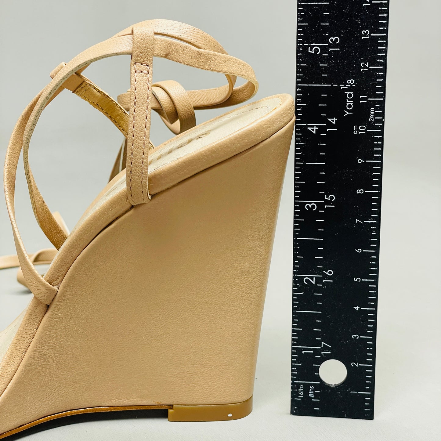 SCHUTZ Deonne Casual Deluxe Nappa Leather Sandal True Beige Sz 6.5 S013810172 (New)