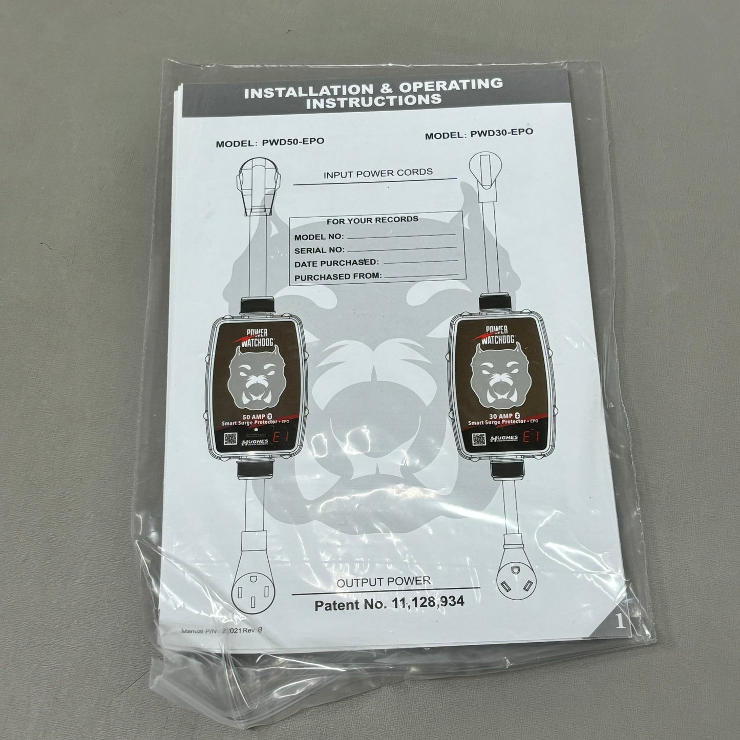 HUGHES AUTOFORMERS Power Watch Dog Smart RV Surge Protector 30 AMP 31" PED30EPO