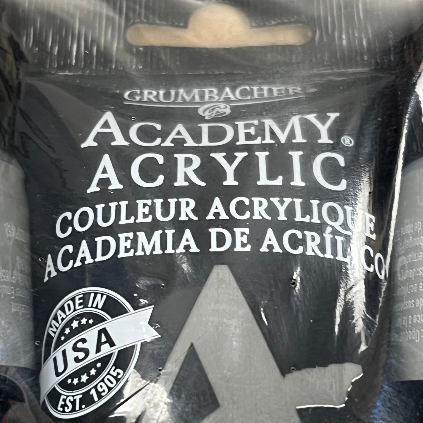 GRUMBACHER 3-PACK! Academy Acrylic Neutral Gray 2.5 fl oz / 75 ml C082P (New)