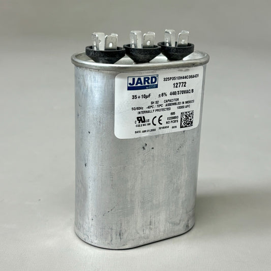 MARS JARD Motor Run Capacitor Oval 440/370VAC 35+ 10 MFD 4 Terminals Grey 12772