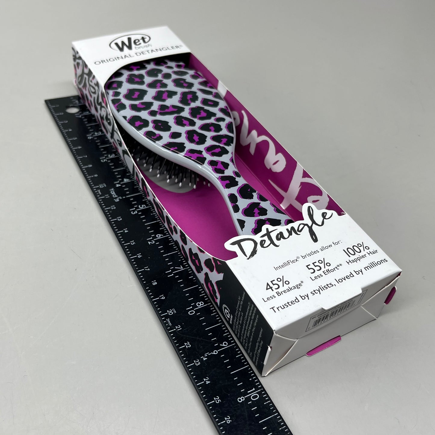 WET BRUSH (3-PACK!) Original Detangler Leopard Print Grey/Pink GYSPB830SAFA