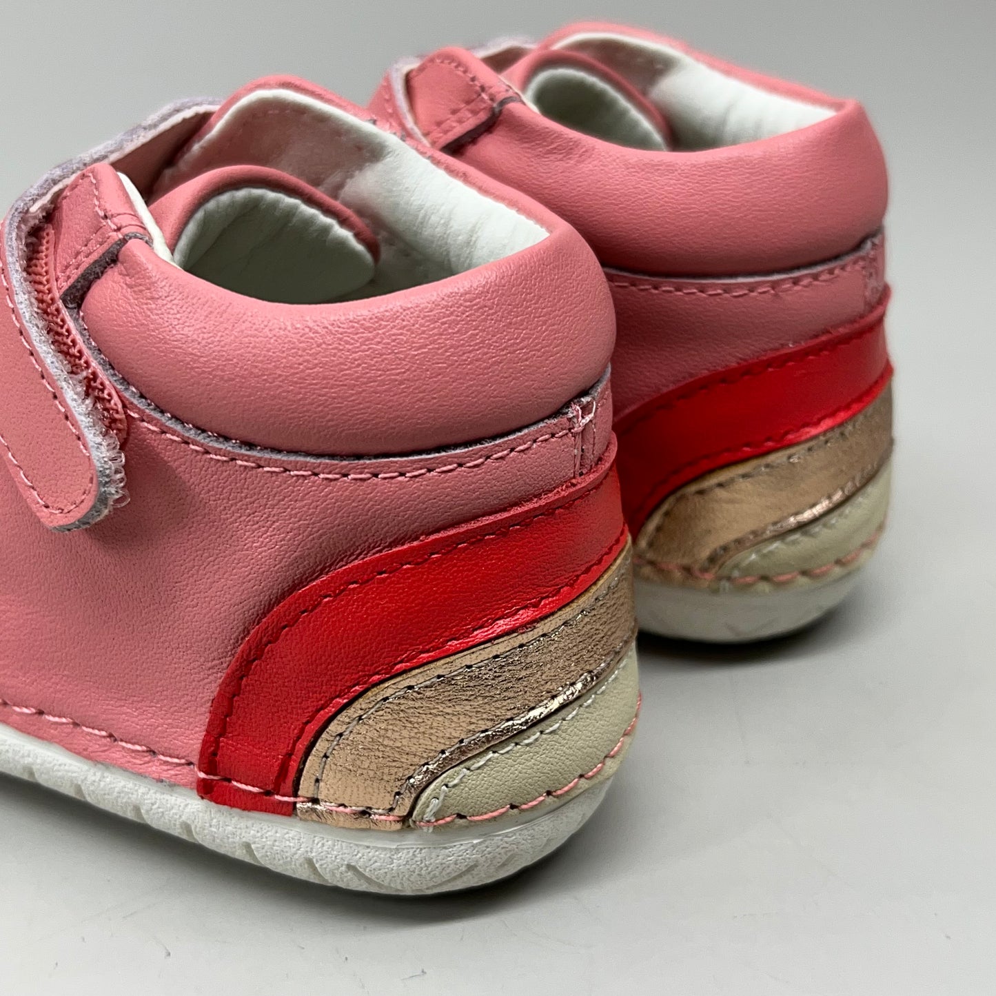 OLD SOLES Baby Rainbow Champster Leather Shoe Sz 22 US 6 Rossini/Red/Copper/Cream #4091