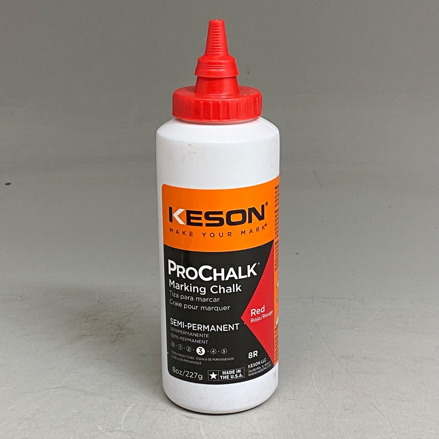 KRAFT TOOL CO (3 Pack) Glo-Red Chalk 8 oz. GG305