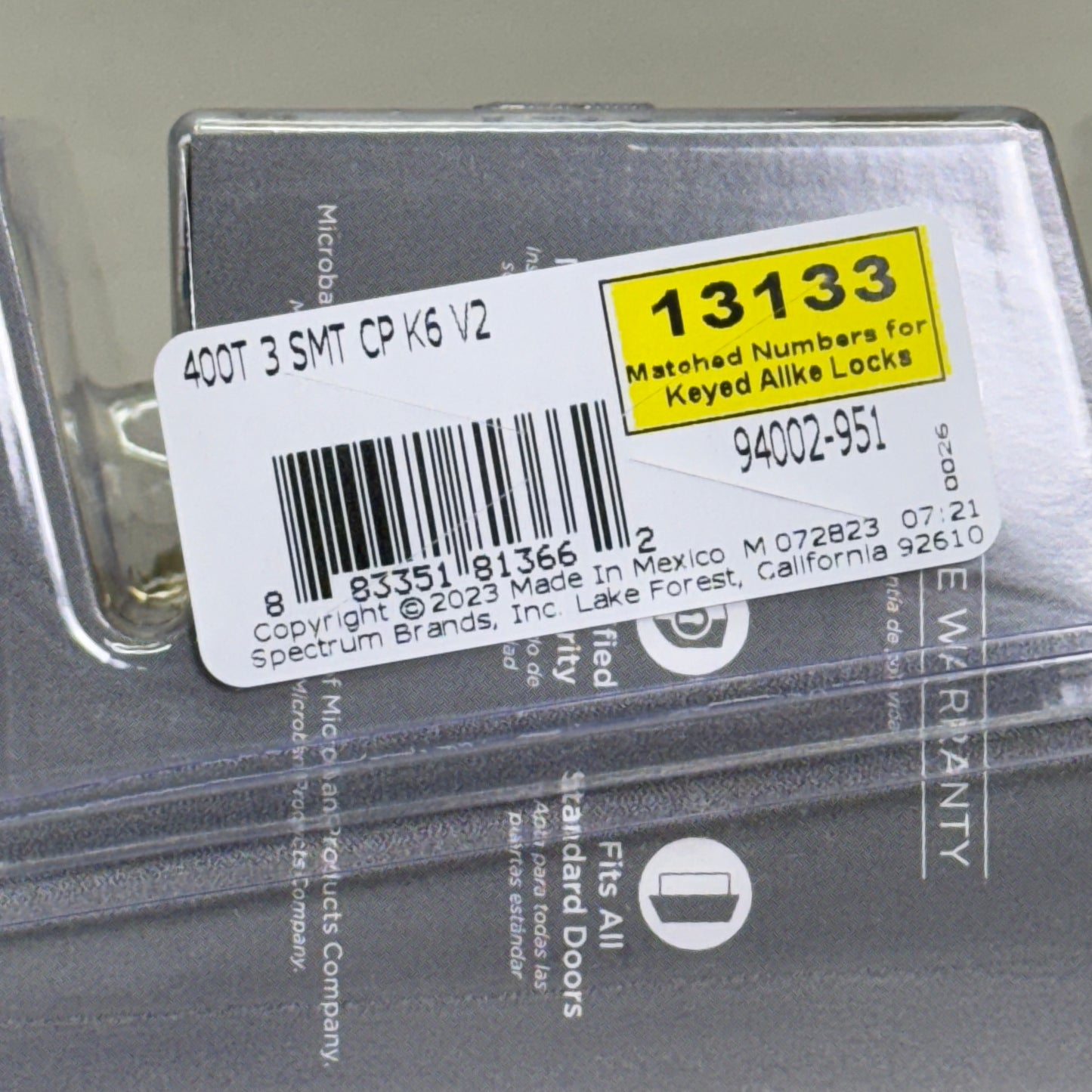 KWIKSET Smartkey Security Keyed Entry Door Knob w/ Microban Gold 94002-951