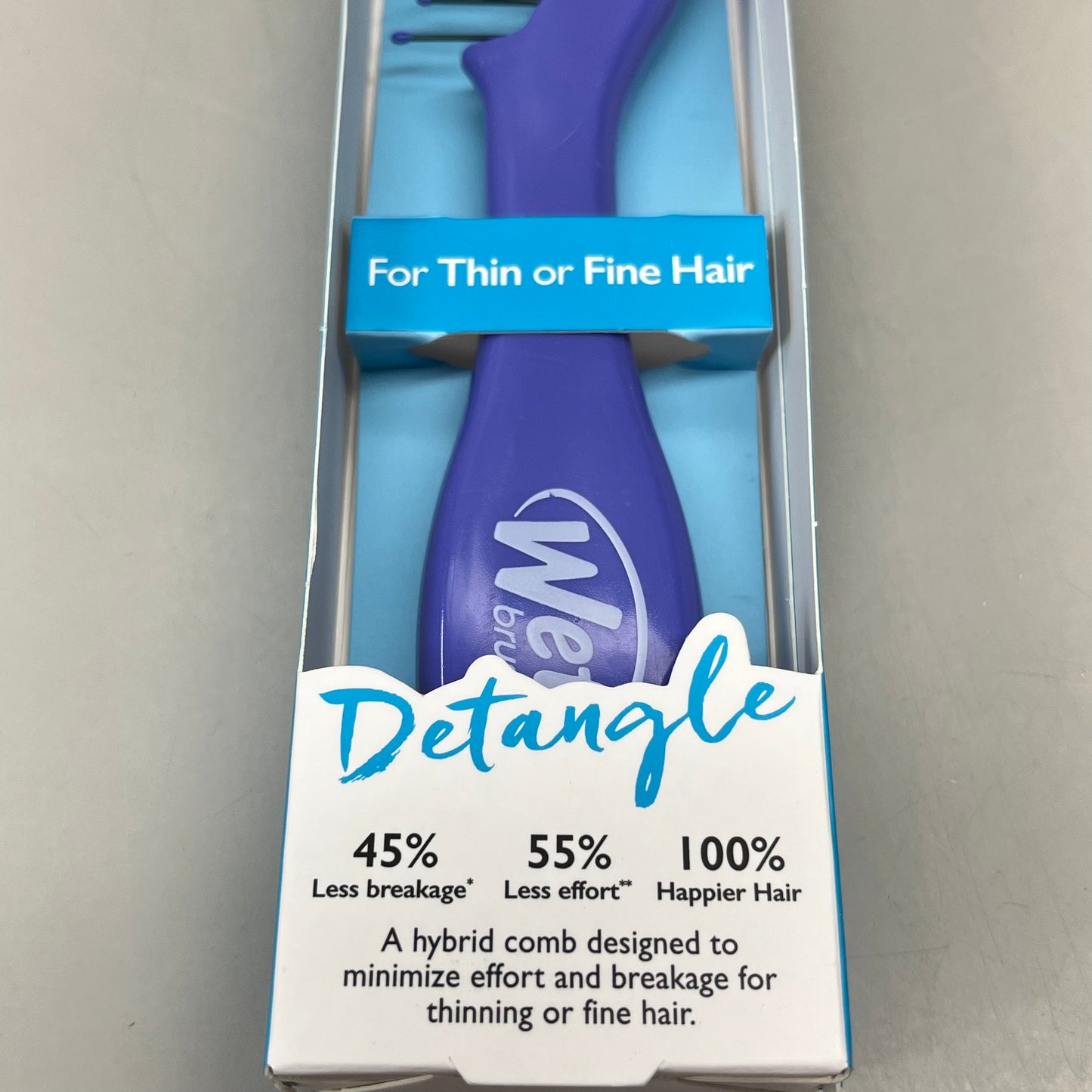 WET BRUSH (2-PACK!) Custom Care Thin Hair Detangling Comb Purple 0620WCCPURP