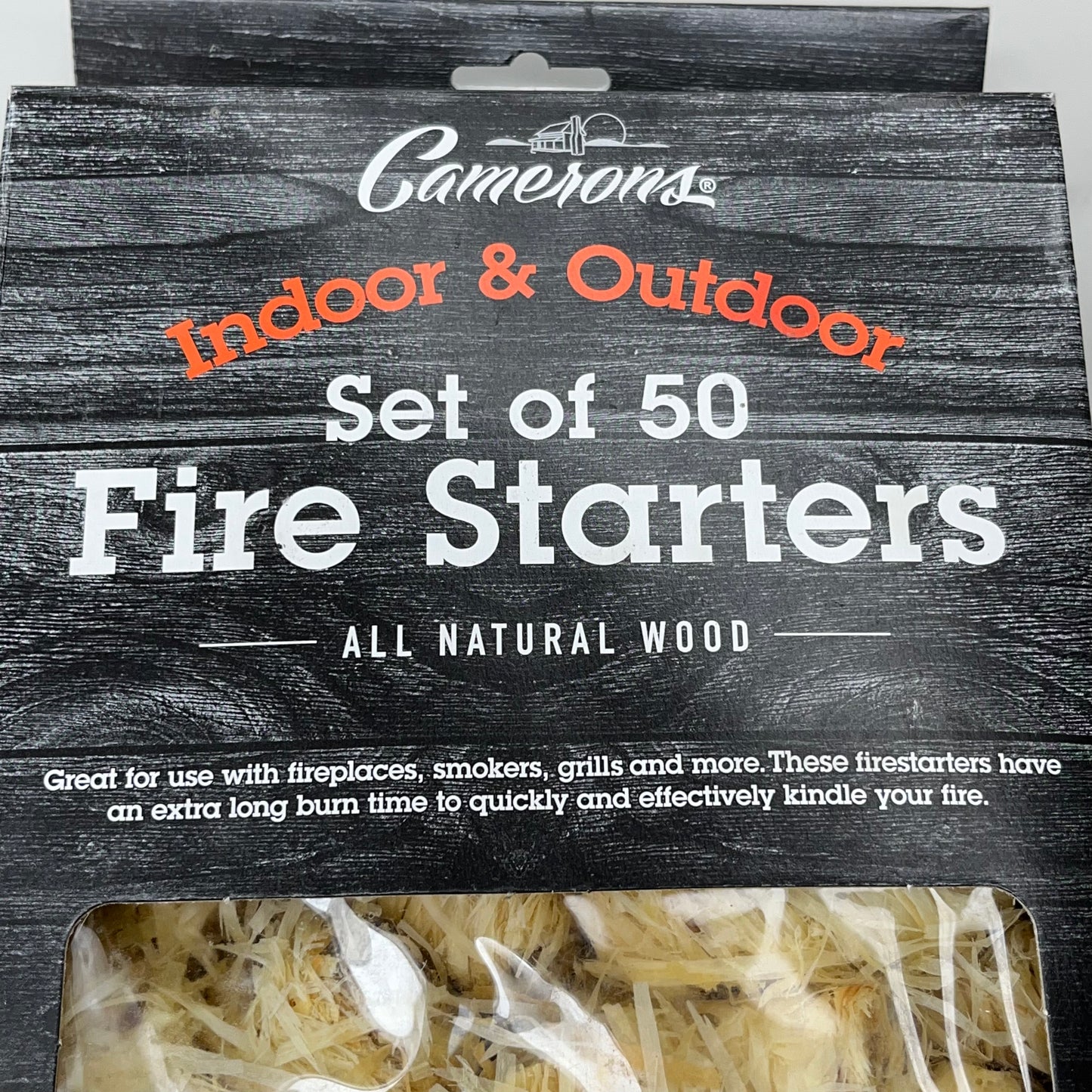 Z@ CAMERONS (Box of 50) Indoor & Outdoor Fire Starters All Natural Wood CAM-BBI-647