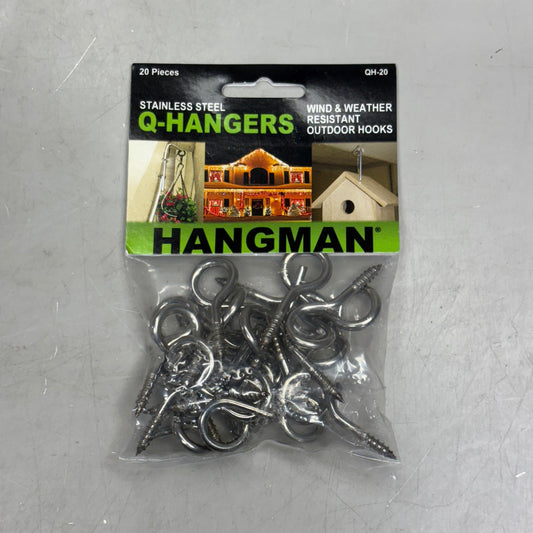 HANGMAN (20 PIECES) Stainless Steel Q-Hangers Resistant Outdoor Hooks QH-20