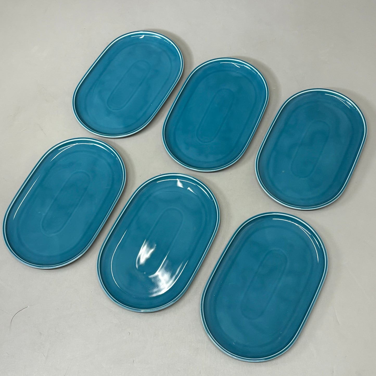 SCHONWALD Oval Companion Platter Porcelain Petrol Blue 6 PACK