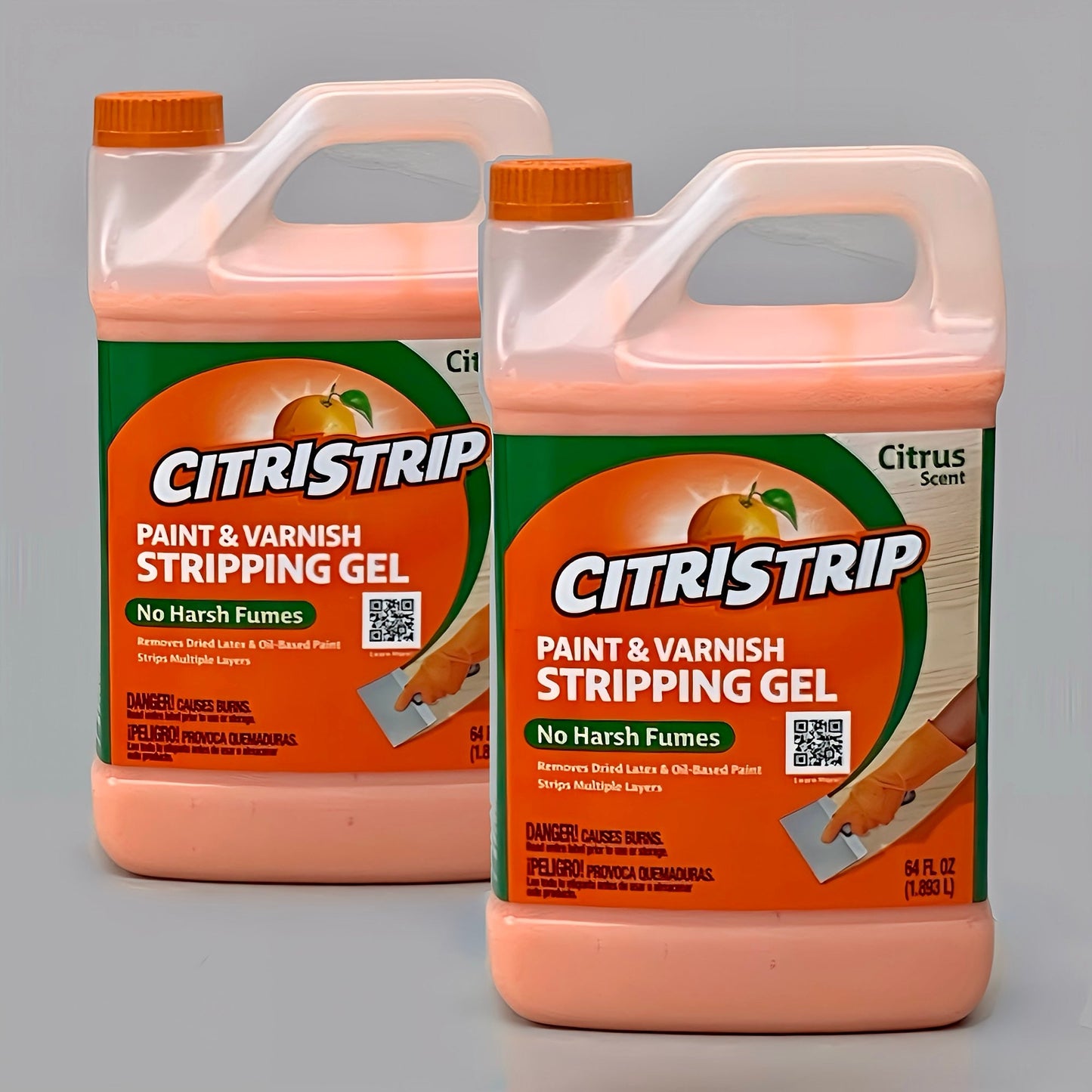 CITRISTRIP (2 PACK) Paint & Varnish Stripping Gel No Harsh Fumes 64 oz Bottle HCSG803