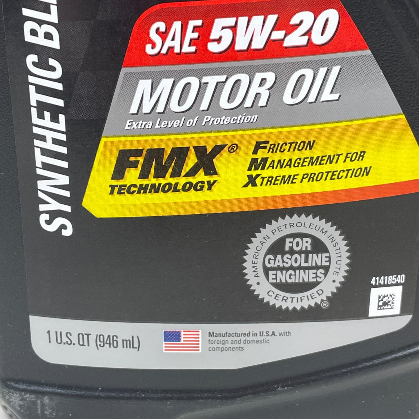 ZA@  MAG1  (6 PACK) Synthetic Blend SAE 5W-20 Motor Oil 1 QT BB 10/2025