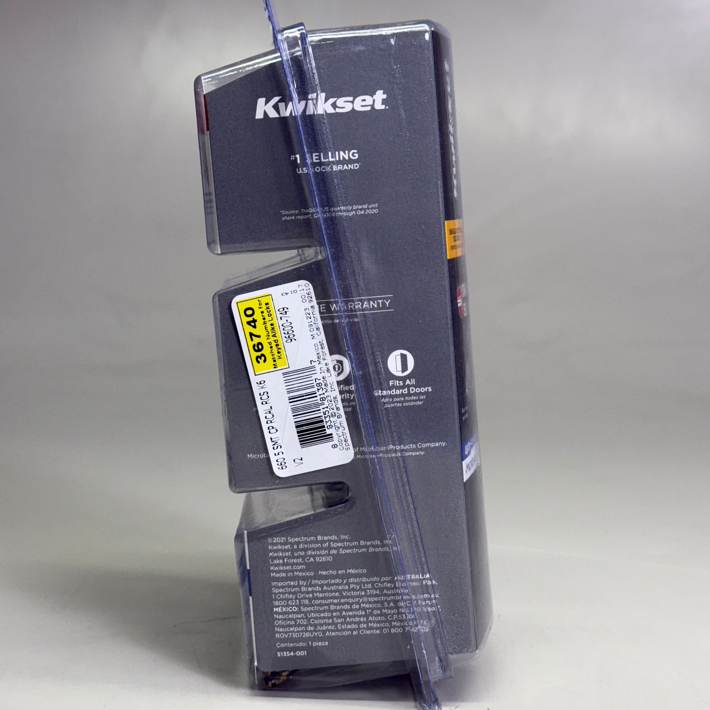 KWIKSET Deadbolt w/ Smartkey Keyed One Side Satin Brass Finish 92580-033