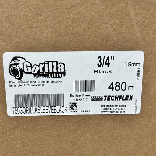 GORILLA SLEEVE Flat Filament Expandable Braided Sleeving  3/4" 480' T1793941