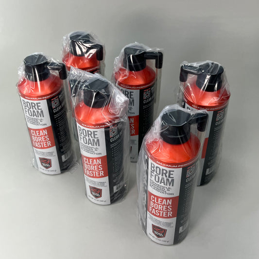 BORE-MAX 6-PACK! Maximum Performance Gun Care Bore Foam 12 oz Aerosol Red AVFBC12A