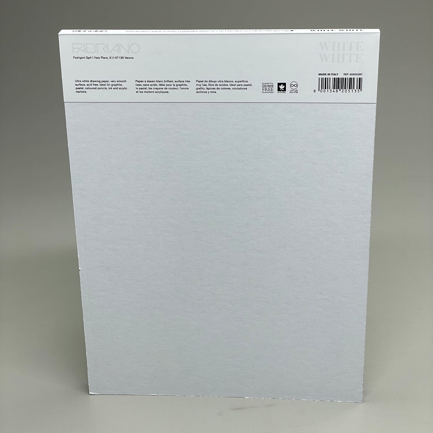 FABRIANO White White Drawing Pad 9"x12" 20 Sheets GSM: 300 65600287