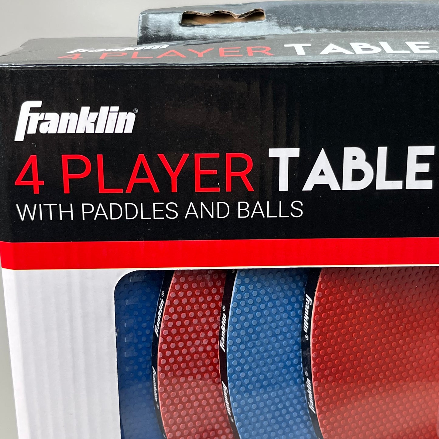 FRANKLIN 4 Player Table Tennis With Paddle and Balls Red/Blue Sides 3230200197