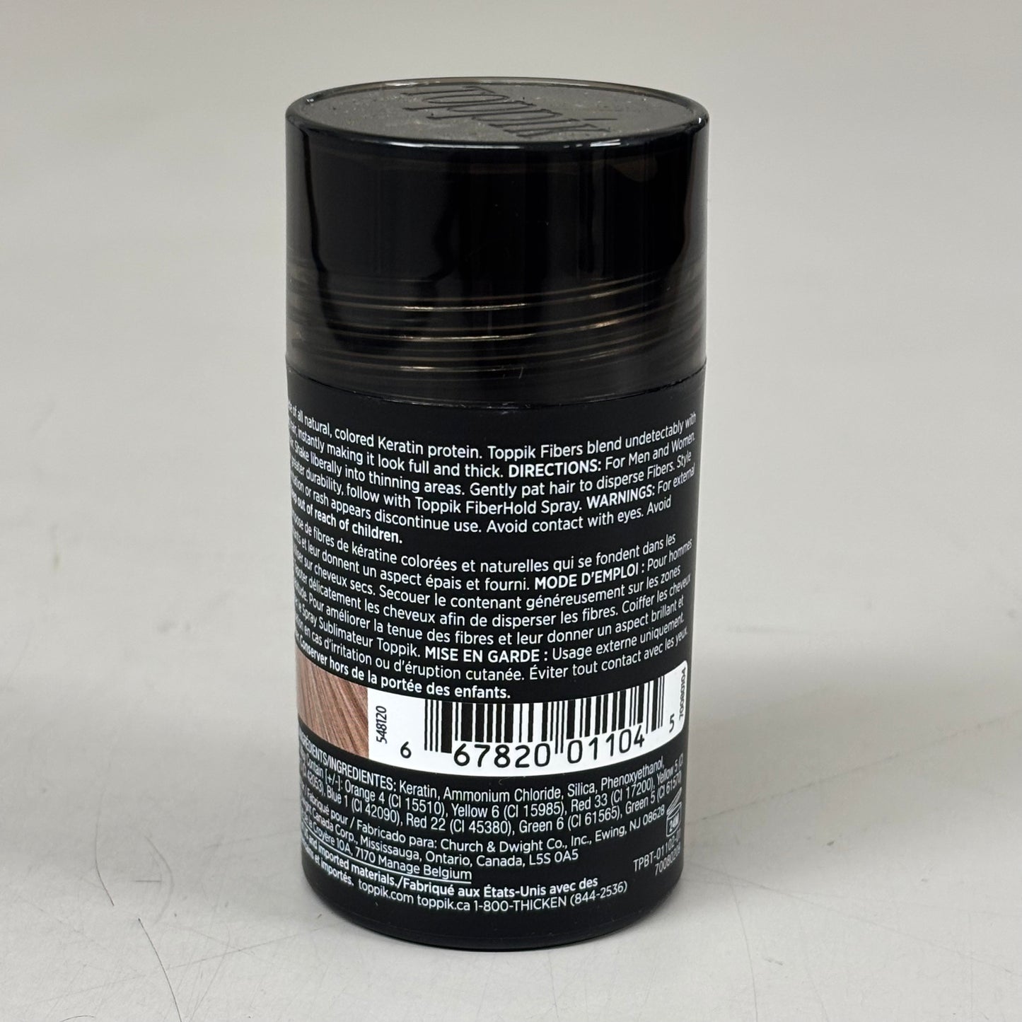 TOPPIK Safe & Natural Hair Building Fibers All Hair Types 0.42 oz Light Brown 548120