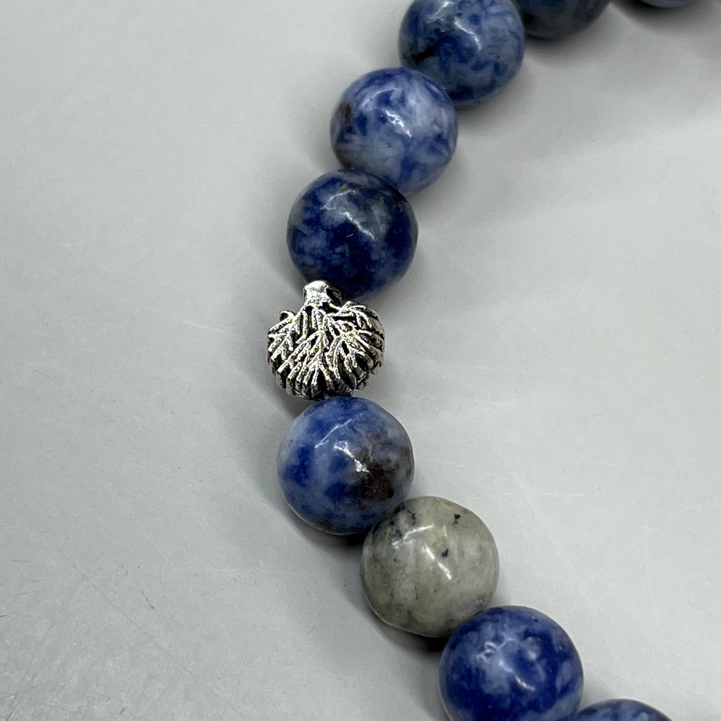 BEST WHOLESALE 6-PACK! Blue Marbled Beaded Crystal Bracelets 3" New