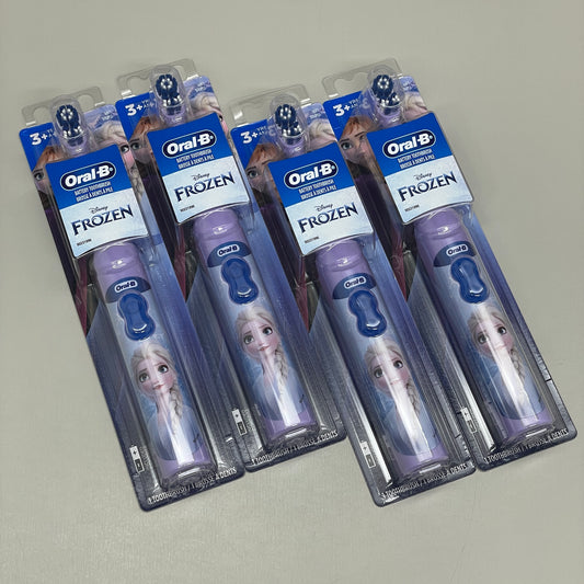 ORAL-B (4 PK) Kid's Pro-Health Frozen Elsa Battery Toothbrush Soft Bristle Purple 90227216