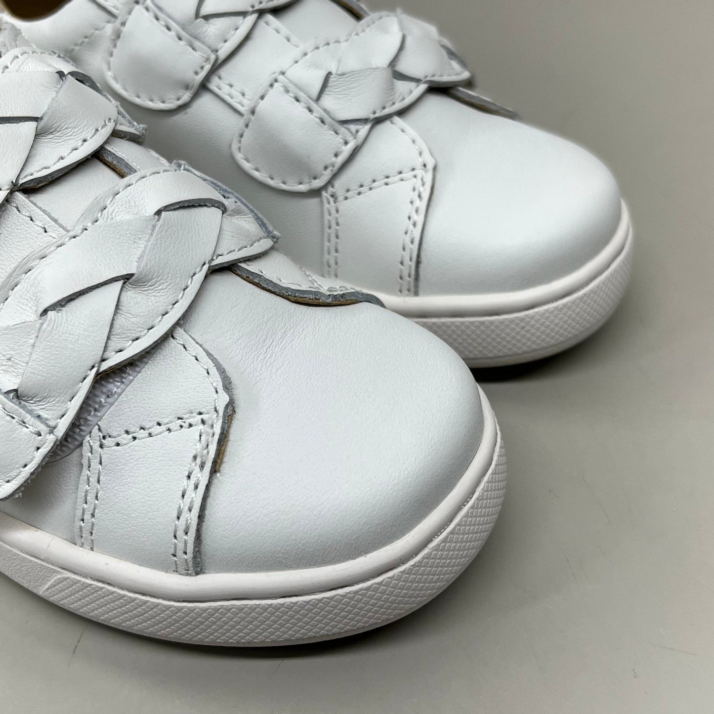 OLD SOLES Kid's Plats Leather Shoe Sz 1 EU 32 Snow / Silver #6134