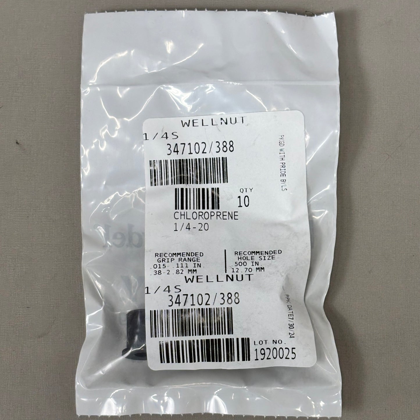 STANLEY (10 PACK) Engineered Fasting Well Nut 1-4-20 0.630 L Rubber 347102-388