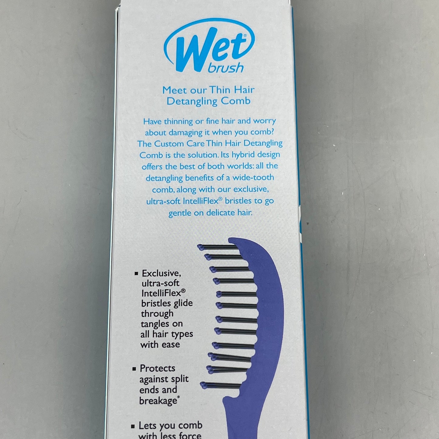 WET BRUSH (2-PACK!) Custom Care Thin Hair Detangling Comb Purple 0620WCCPURP