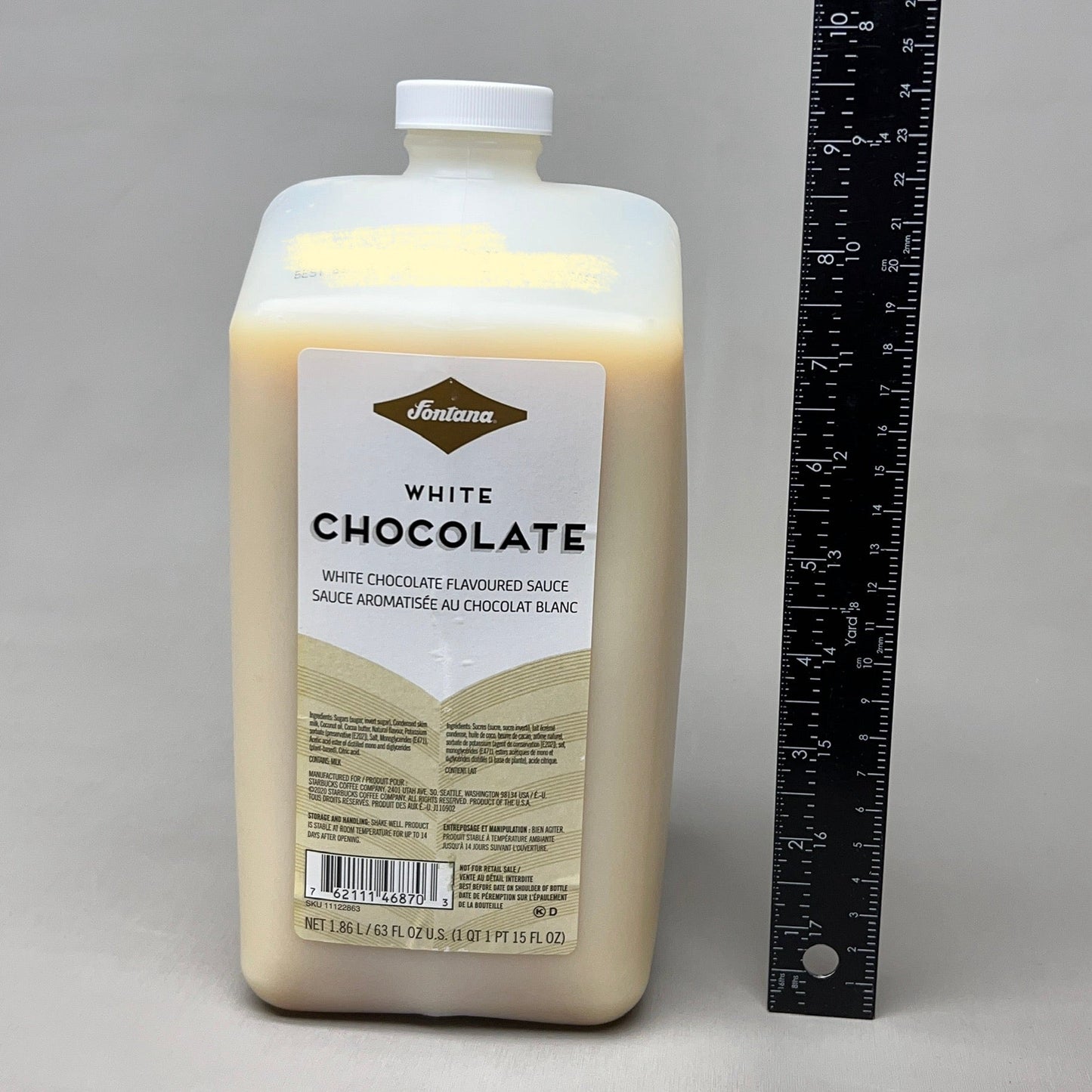 ZA@ STARBUCKS (4 PACK) Fontana White Chocolate Flavored Sauce 1.86 Liter BB 06/26 A