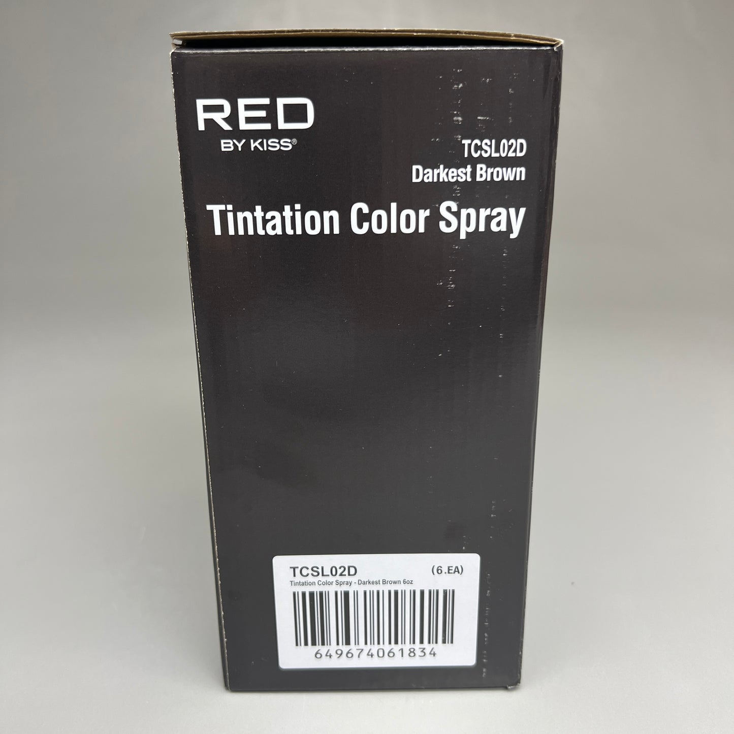 RED BY KISS (6 PACK, 6 oz Each) Tintation Temporary Hair Color Spray, Root Cover Up Black TCSL01D