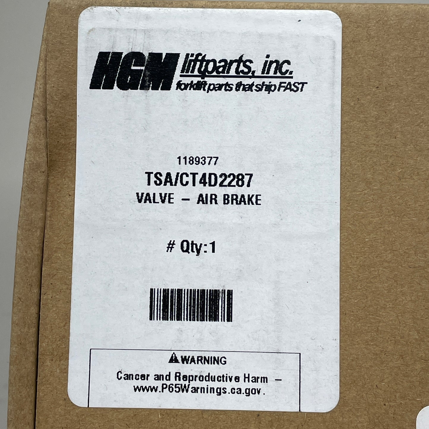 HGM LIFTPARTS, INC. CAT Caterpillar / Towmotor Valve - Air Brake Forklift Parts CT4D2287