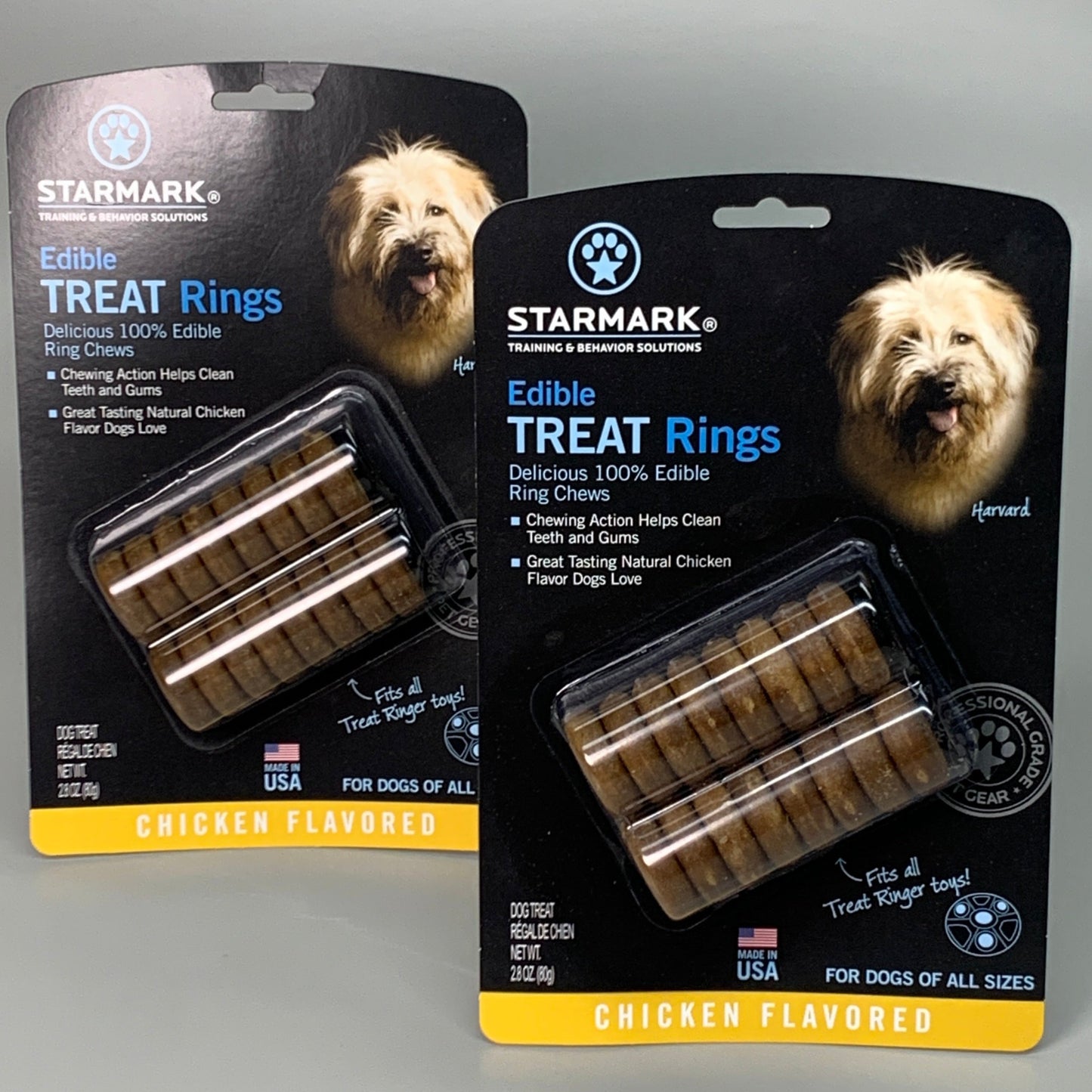 STARMARK 2-PACK! Edible Treat Rings Chicken Flavored For All Size Dogs 28 oz. Brown SMETR