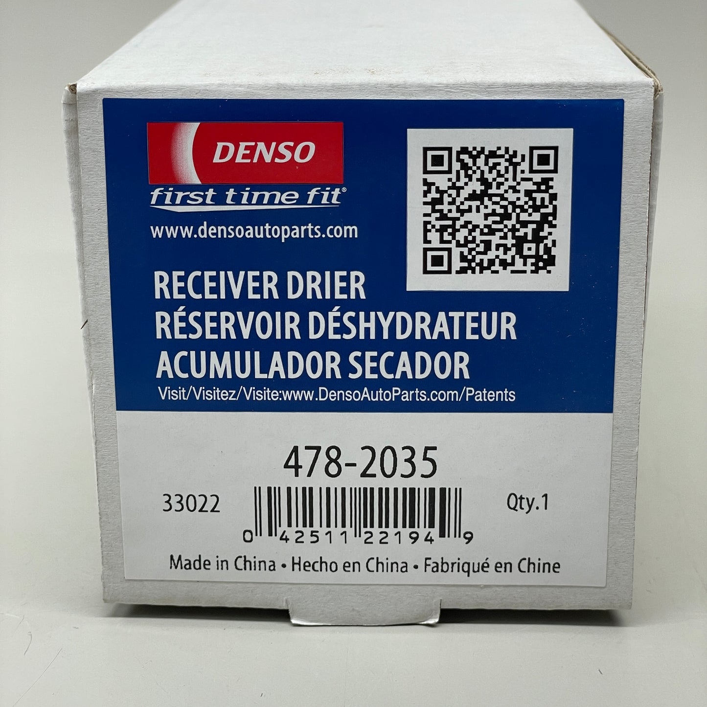 DENSO A/C Receiver Drier Aluminum 152.400mm x 60.325mm 478-2035