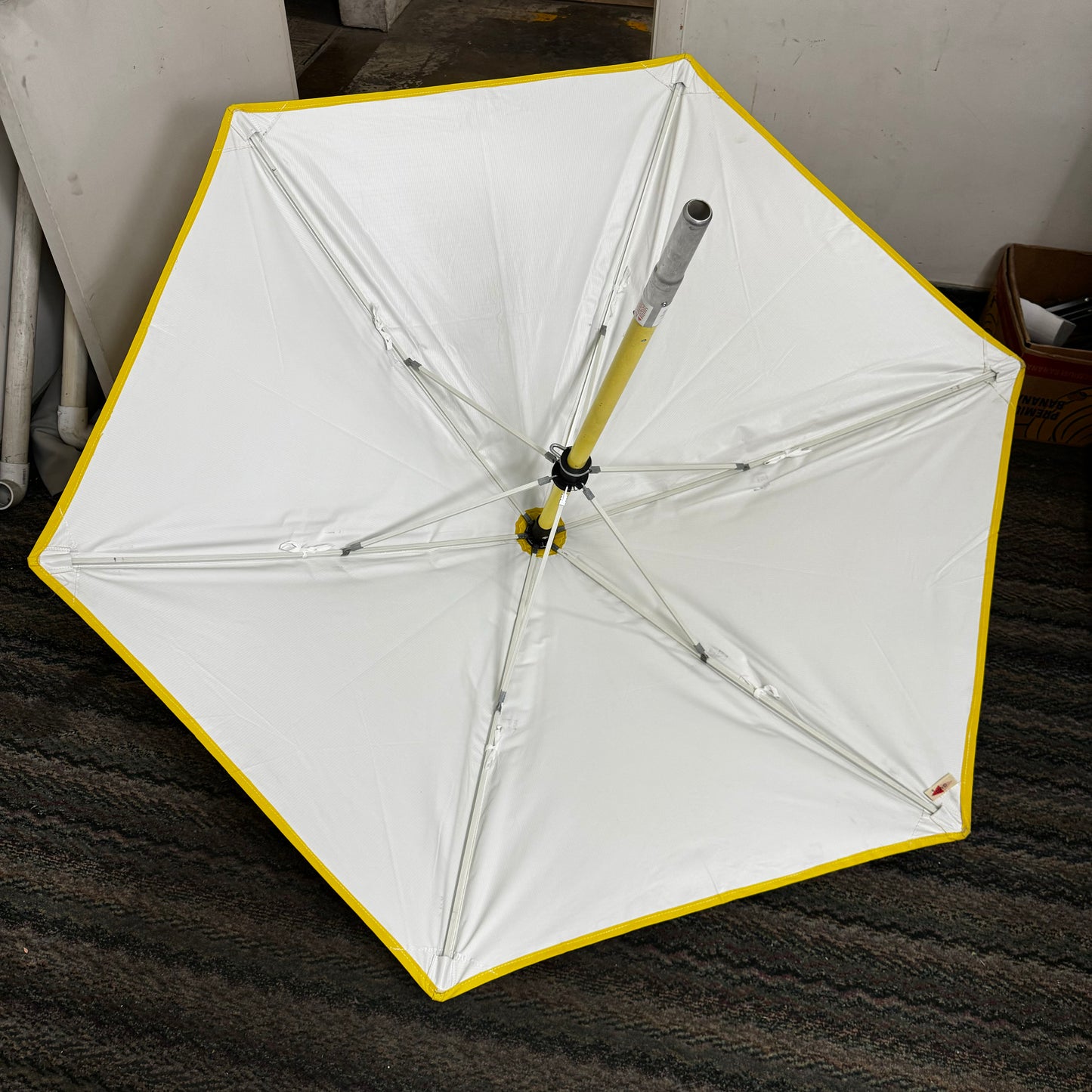 GMP Dielectric Utility Worker's Umbrella w/ 72" Fiberglass Pole Safety Yellow 70352