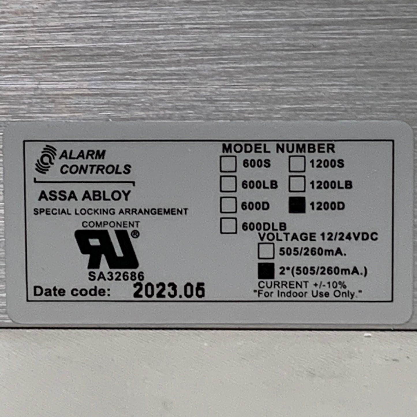 ALARM CONTROLS Double Magnetic Lock w/ Bond Sensor, Door Status & LED 1200D