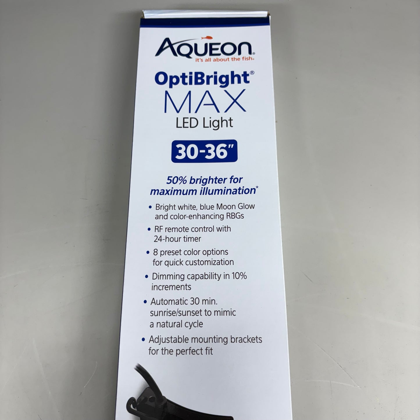 AQUEON OptiBright Max LED Light 30-36" Fish Tank Lighting System With Remote