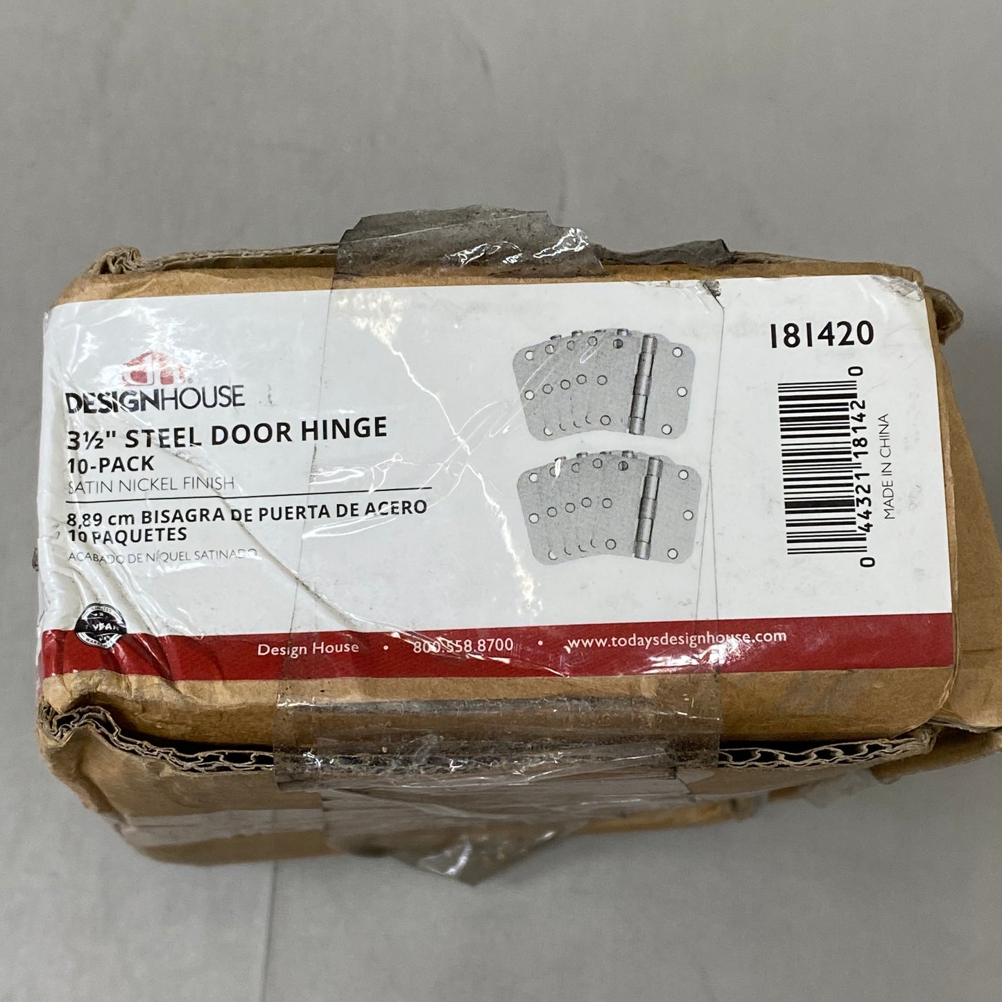 DESIGN HOUSE (10 Pack) Radius Satin Nickel Door Hinge 3 1/2", 5/8" Radius Corners 181420 (New Other- (See Images))