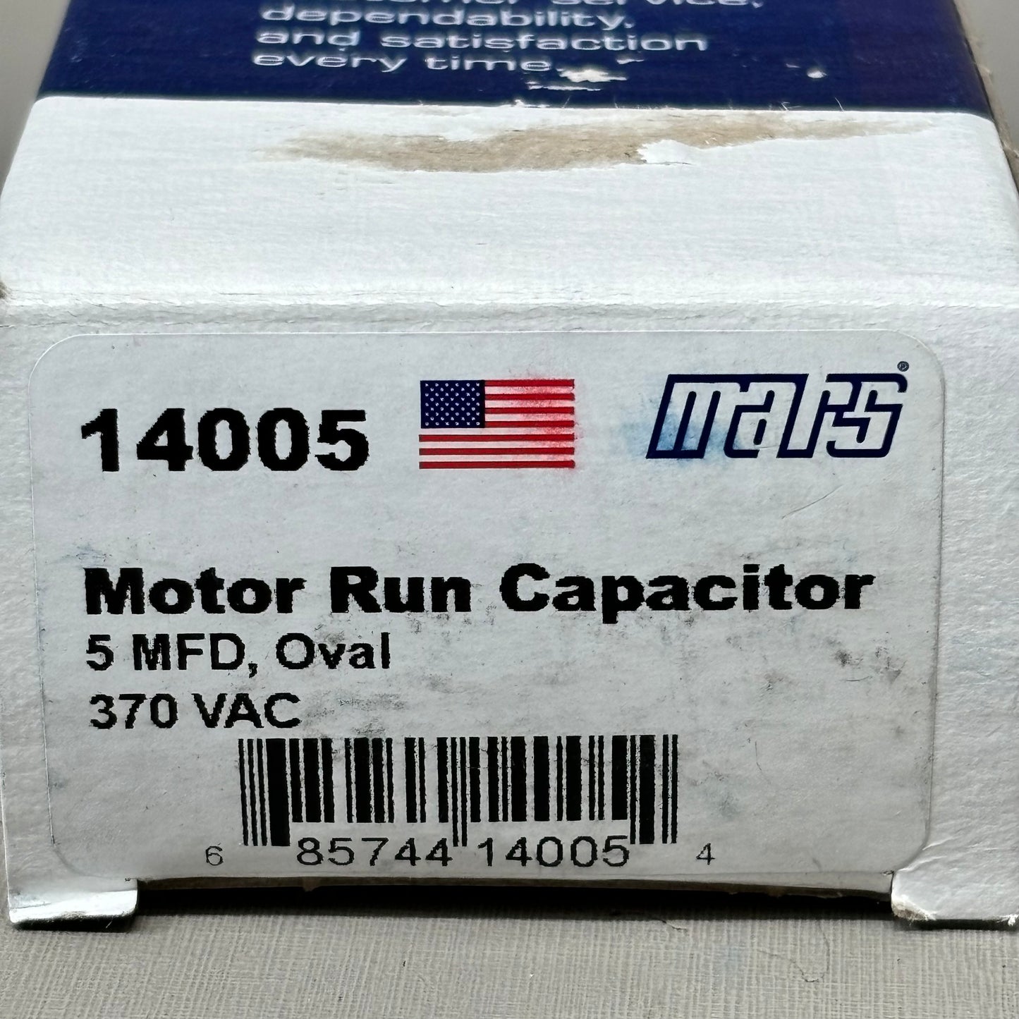 MARS Motor Run Capacitor 14005 5 MFD Oval 370 VAC 24V Screw 50/60 14005
