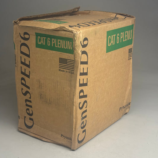 PRYSMIAN GROUP GenSPEED6 Plenum Ethernet Cable Cat6 4pr 23awg 1000' Black 7131107