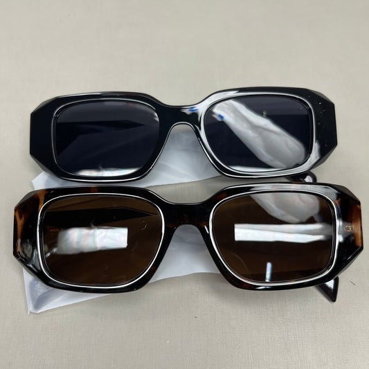 KIMORN 2-PACK! Rectangle Sunglasses Tortoiseshell frame XH3263 (New)