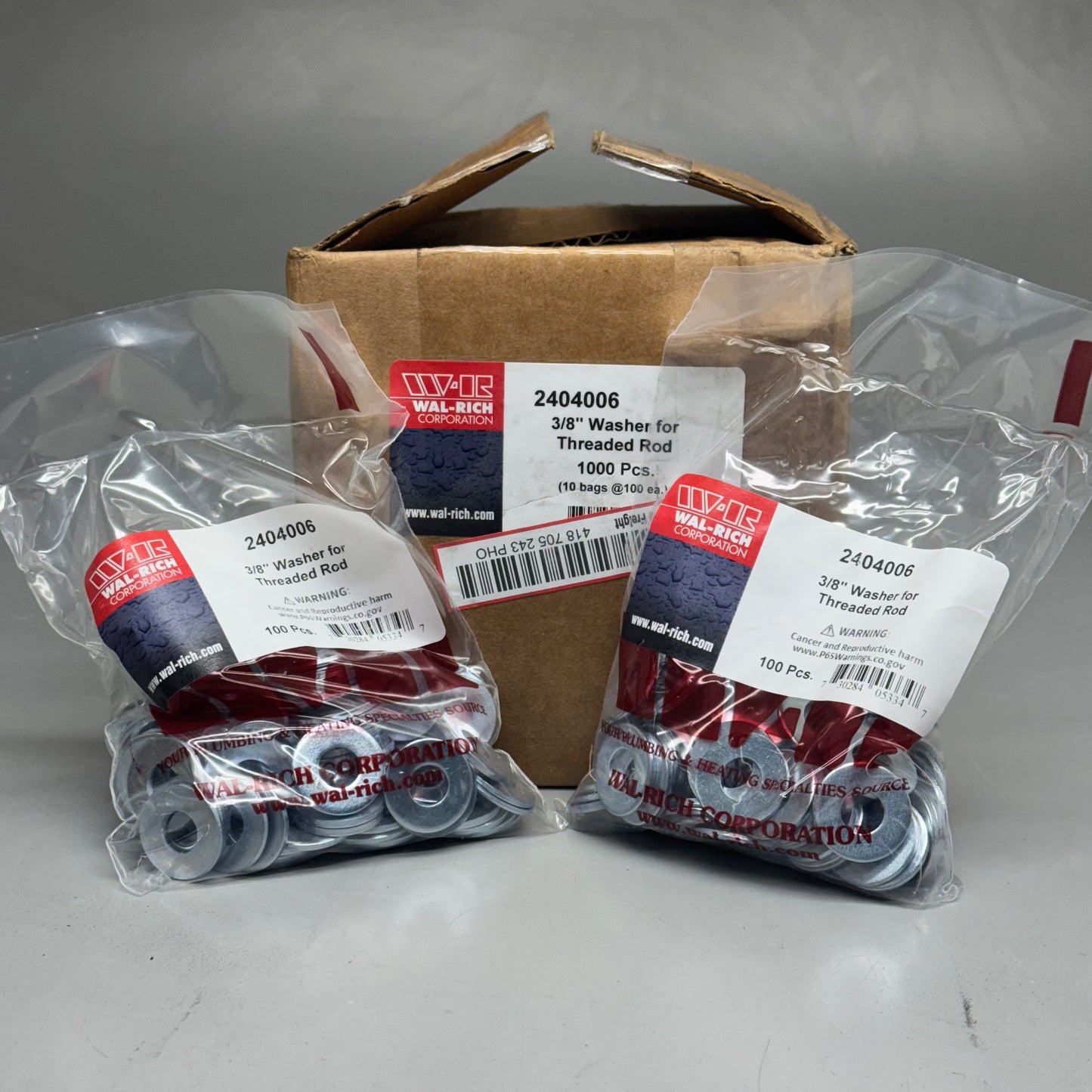 WAL RICH CORP (1000) 3/8 Washer For Threaded Rod 2404006