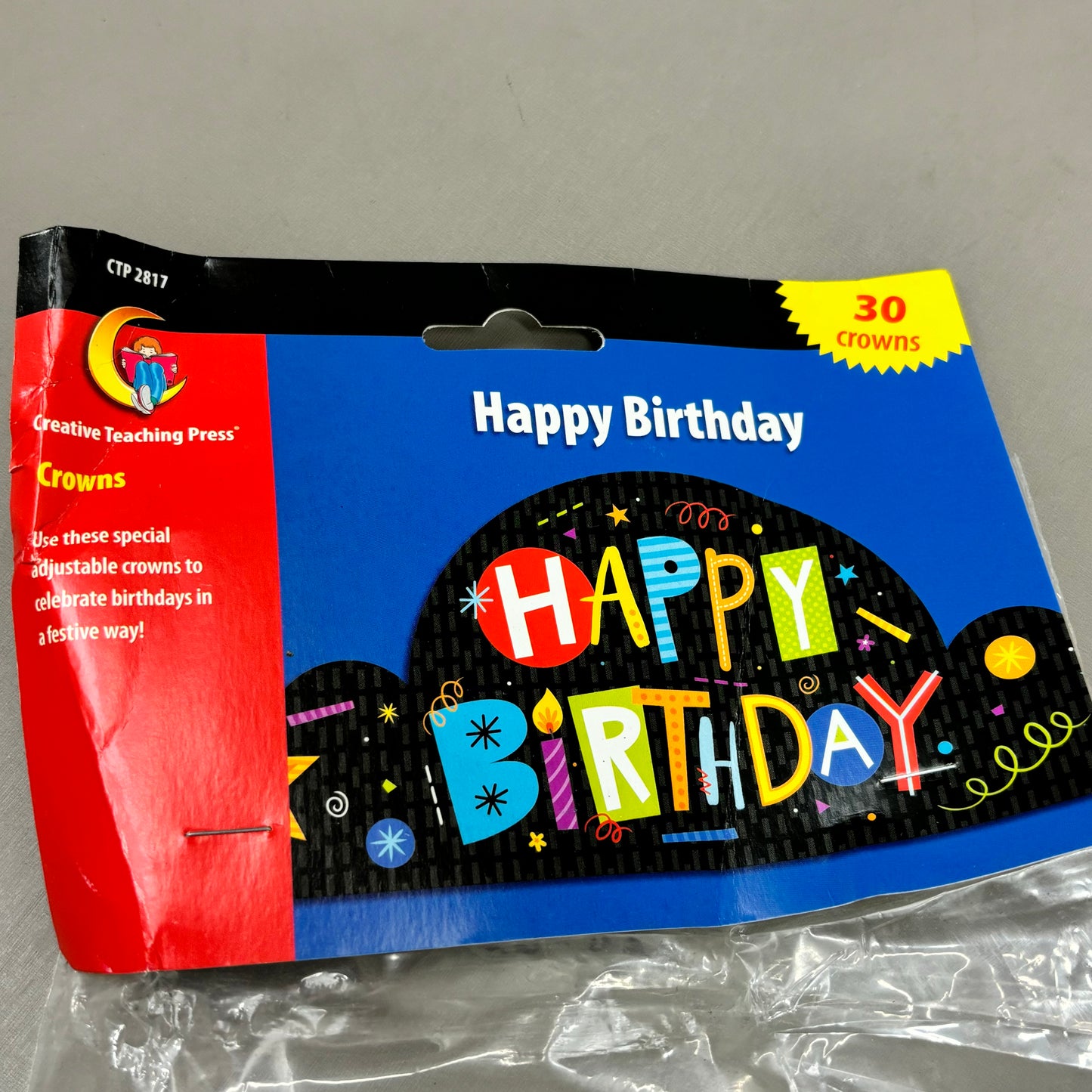 ZA@ CREATIVE TEACHING PRESS (30 PACKS) Happy Birthday Crowns Party Supplies 24" 2817 As-is