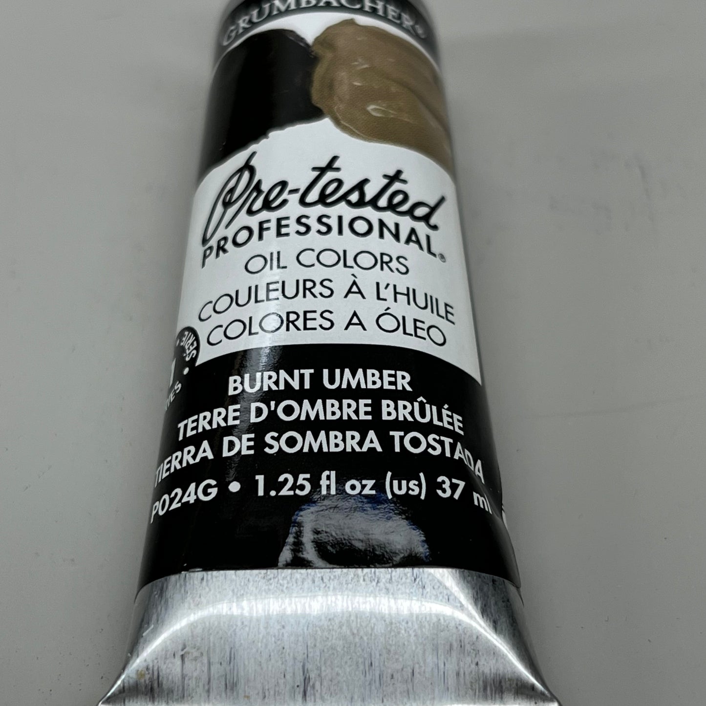 GRUMBACHER 3-PACK! Oil Paint Pre Burnt Umber 1.25 fl oz / 37 ml PO24G (New)