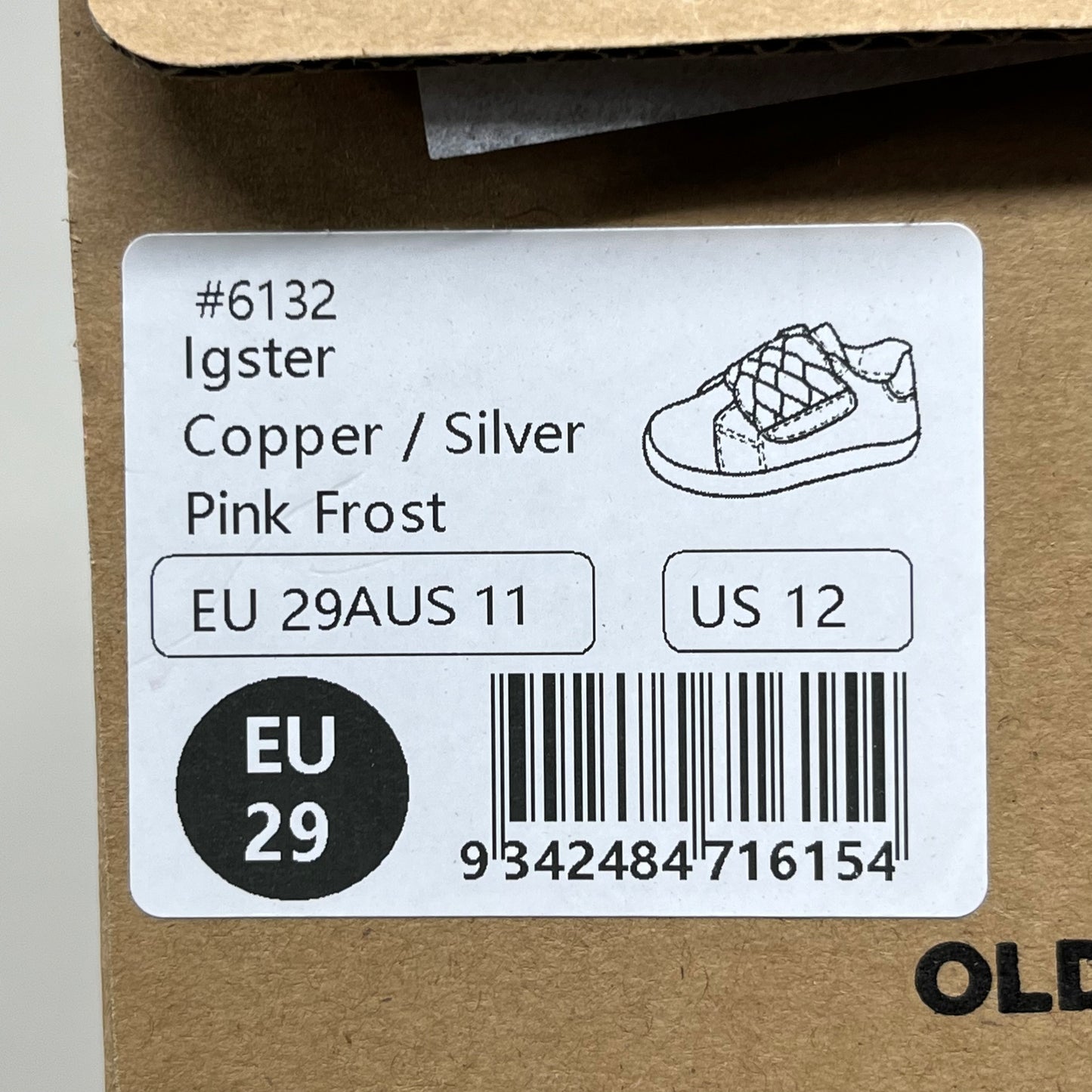 OLD SOLES Igster Sneakers Kid's Leather Shoe Sz 29 US 12 Copper/ Silver/ Pink Frost #6132