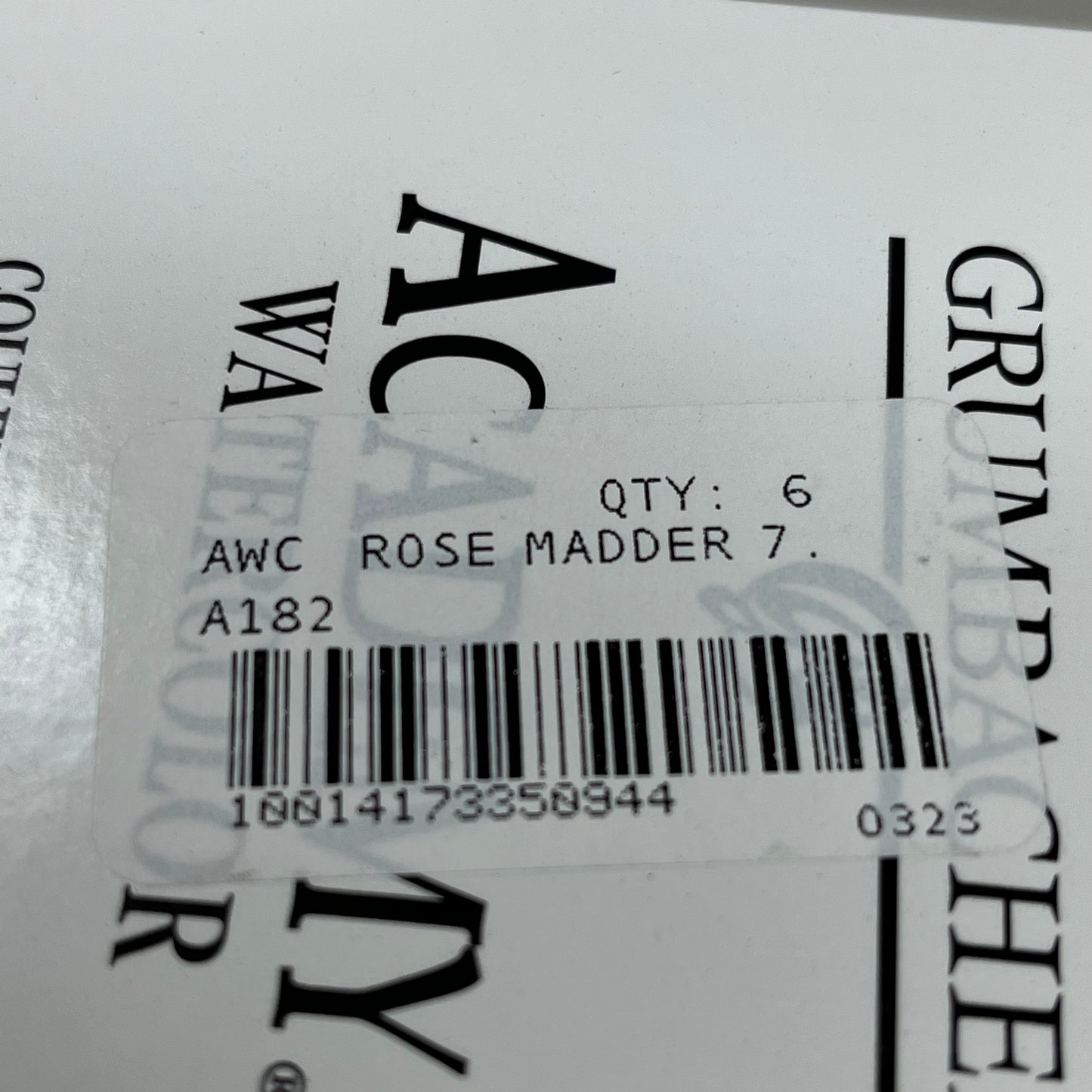 GRUMBACHER 6-PACK! Academy Watercolor Paint Rose Madder .25 fl oz / 7.5 ml A182 (New)