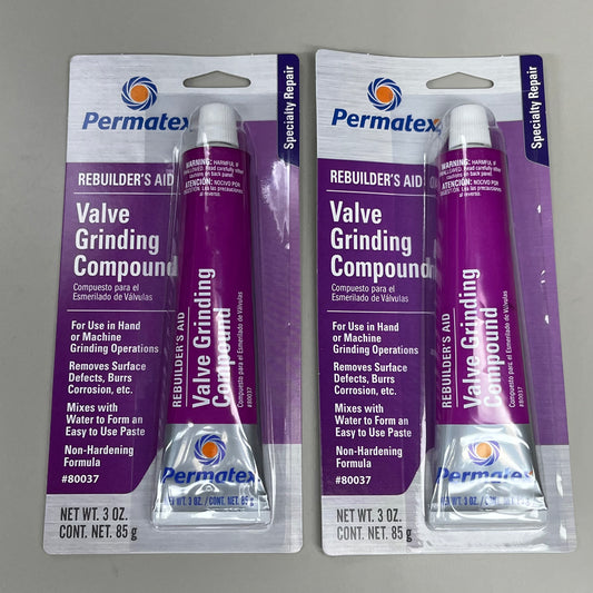 PERMATEX 2-PACK! Valve Grinding Compound Non-Hardening Compound 80037 (New)