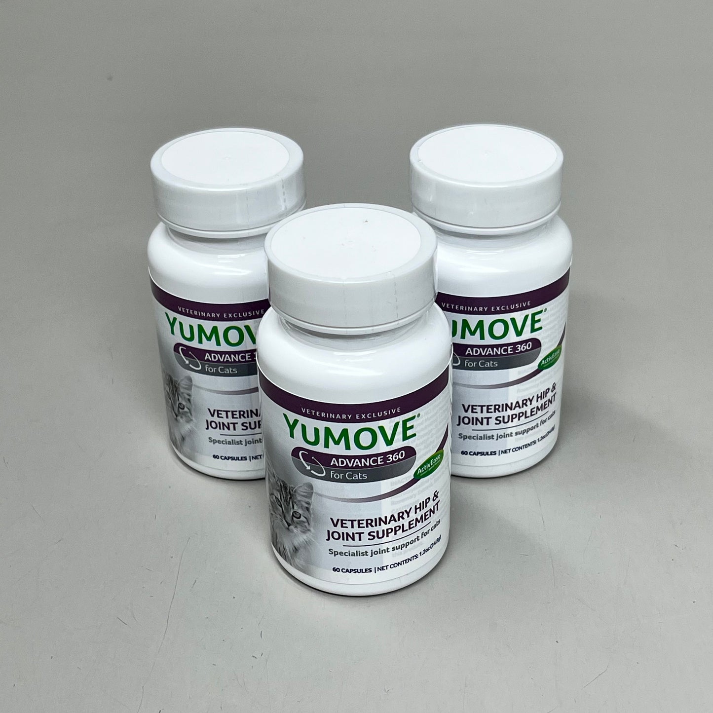 YUMOVE (3 PACK) Advance 360 Cats Veterinary Hip & Joint Supplement 60-Cap BB 07/24