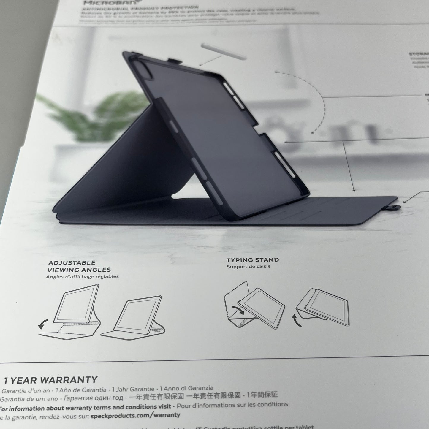 SPECK Balance Folio Apple Ipad Case Camera Shield Stand Ipad Pro 12.9 2018-2022 Grey