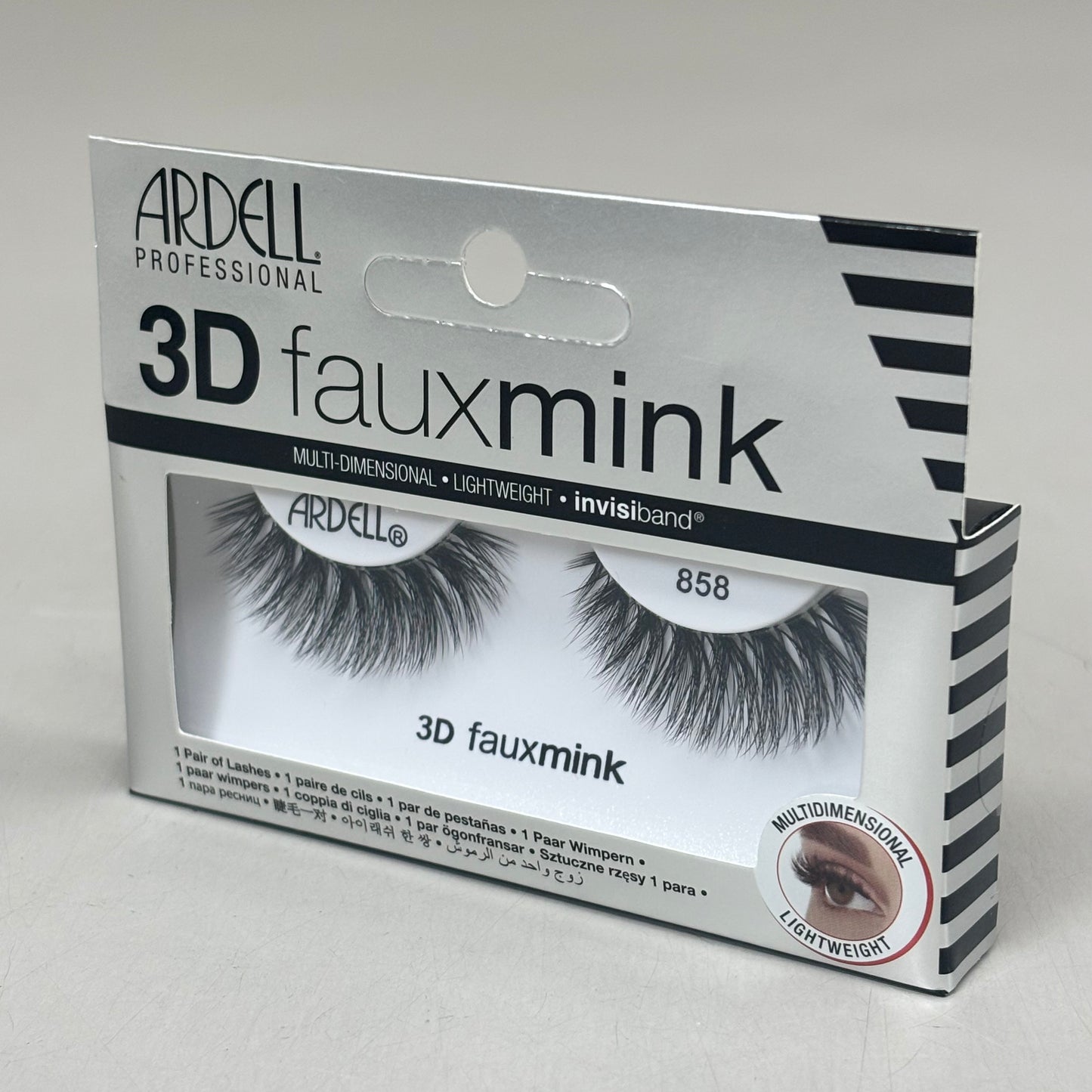 ARDELL (4 PACK, 1 PAIR EACH) 3D Fauxmink Multi-Dimensional Rounded Eyelashes 858
